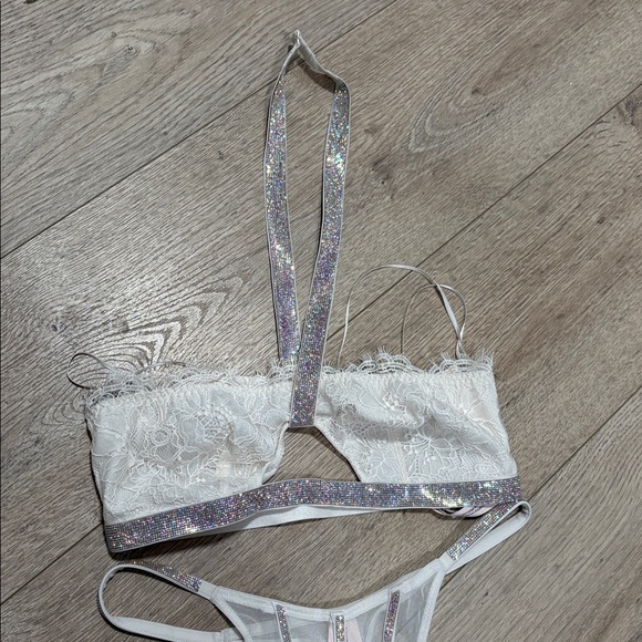 Victoria secret Shine Strap lace Halter Bralette bra & panty set XS / S - Picture 3 of 8